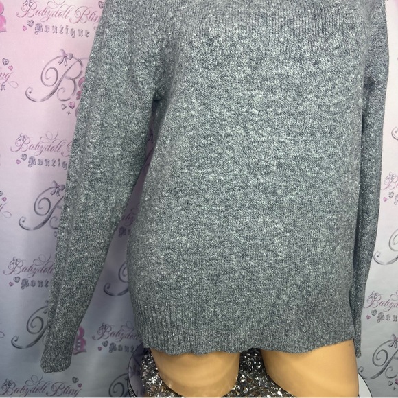 Eddie Bauer sweater turtleneck knitted heathered grey comfy winter warm cozy top - Picture 6 of 8